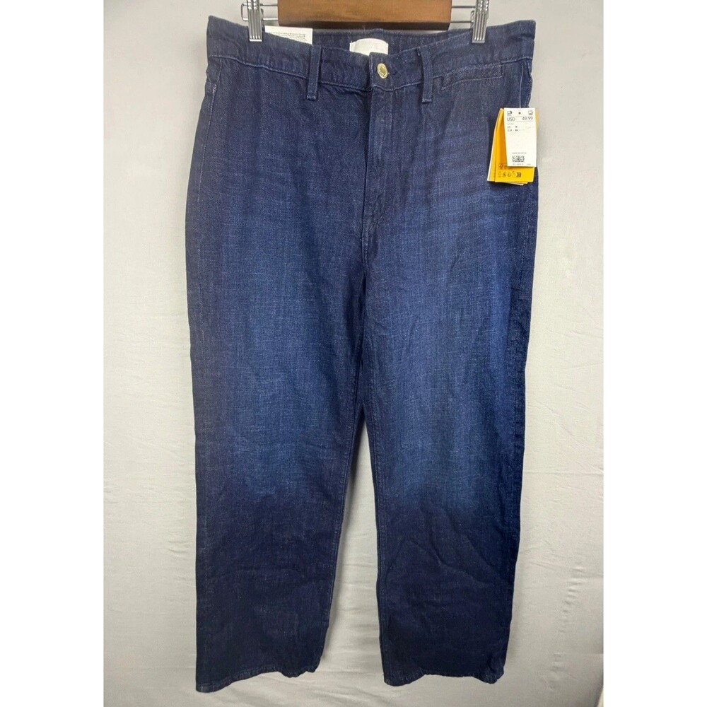 H&M Women's Size 14 High Waist Straight Leg Jeans NWT Full Length Denim - Picture 5 of 9